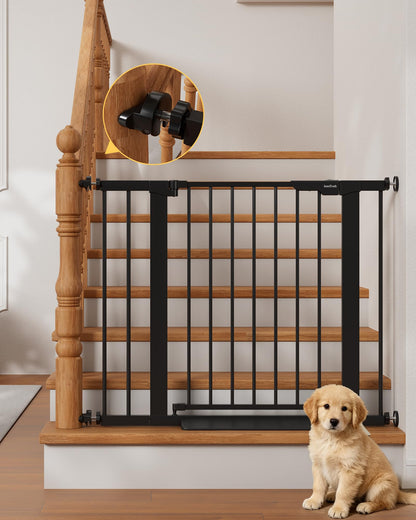InnoTruth 27-36.6 in Wide Baby Gate for Stairs and Doorways, Black