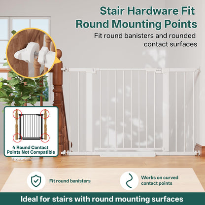 InnoTruth 27-36.6 in Wide Baby Gate for Stairs and Doorways, Black
