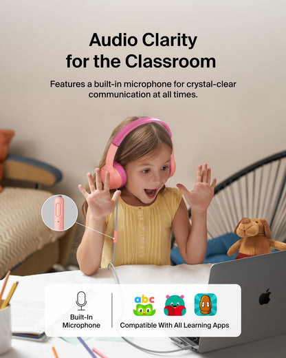 Belkin SoundForm Mini Kids Headphones, Wireless&Wired, 30H Playime, School