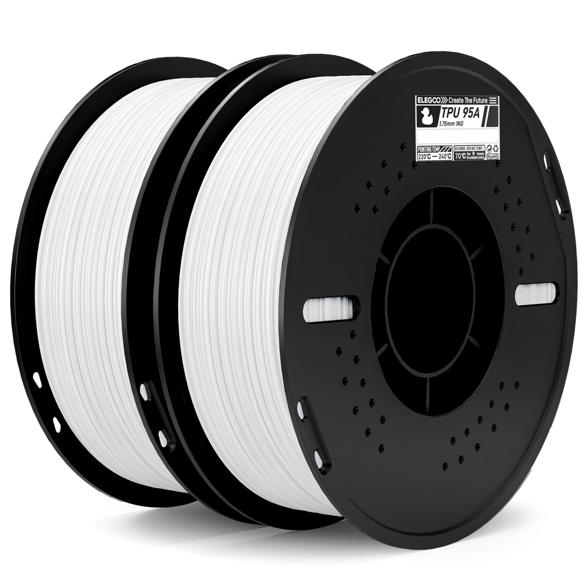 ELEGOO TPU 3D Printer Filament 1.75mm Black 1KG, 95A Flexible