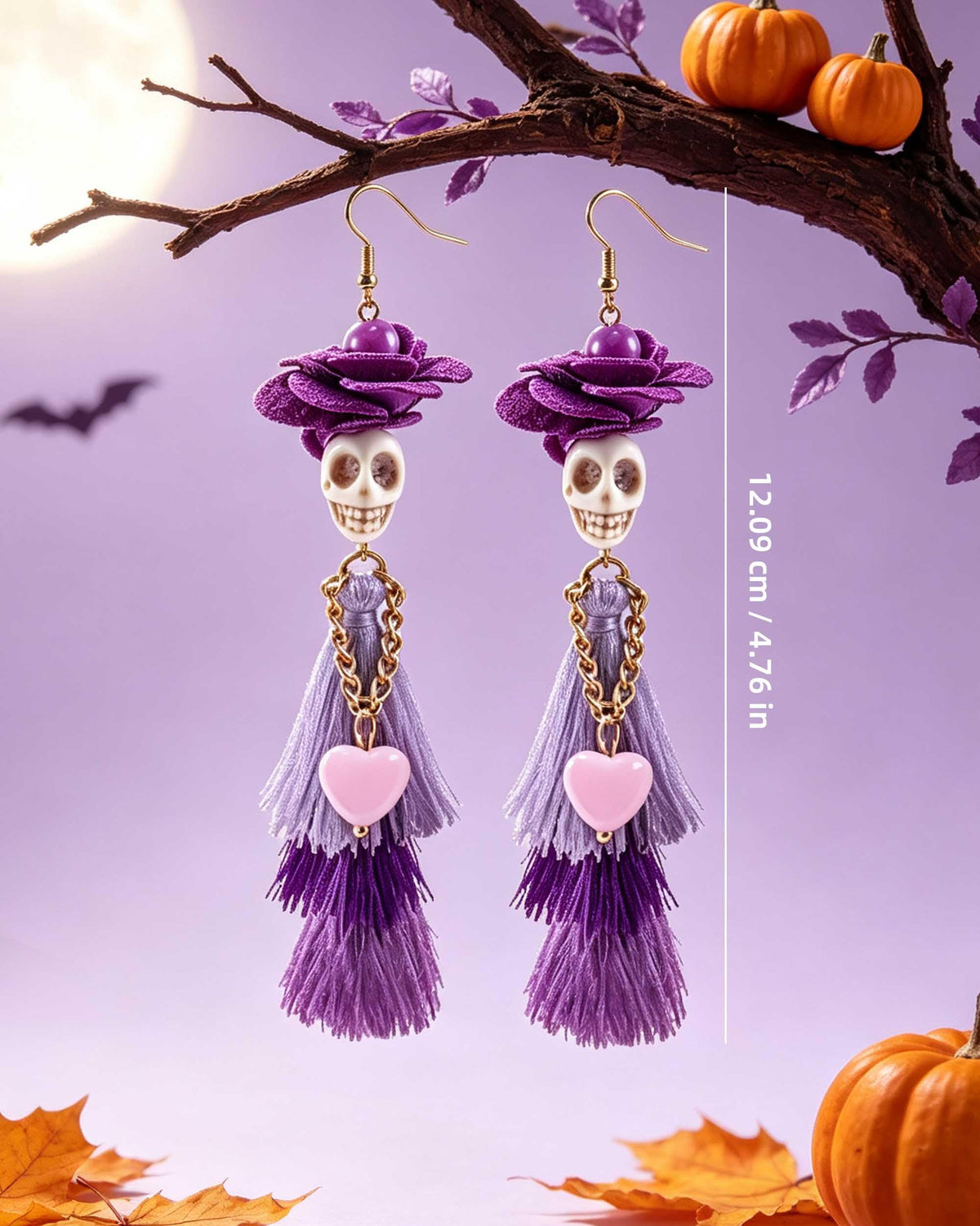Halloween 3D Skeleton Skull Earrings BOO Ghost Earrings for Women
