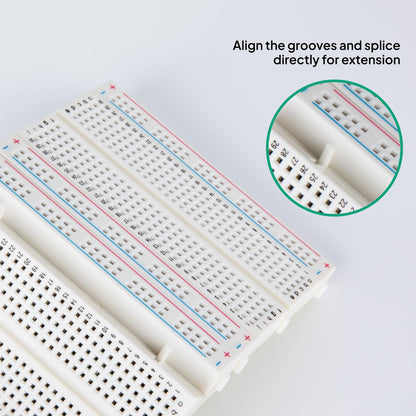 ELEGOO 400 Point Solderless Breadboard Kit, Small Prototyping Boards 6PCS