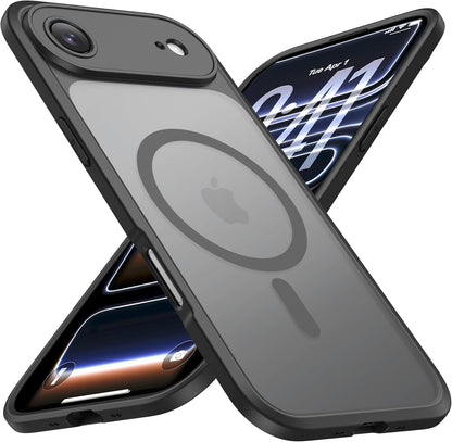 ImpactStrong Magnetic Guard Designed for iPhone 17 Air Case [Camera Protection] [Military Grade Drop Tested] [Compatible with MagSafe] Slim Translucent Matte Phone Case (6.6") - Navy Blue