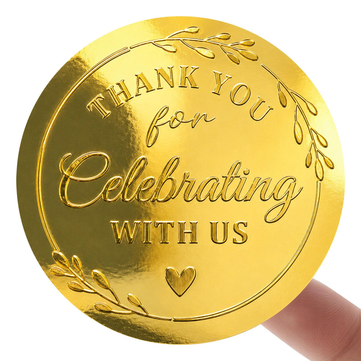 Thank You Stickers, 100 PCS Black Wedding Stickers with Gold Foil
