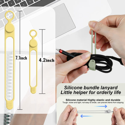 Silicone Cable Ties, Cord Organizer Cable Management,2Sizes-Grey