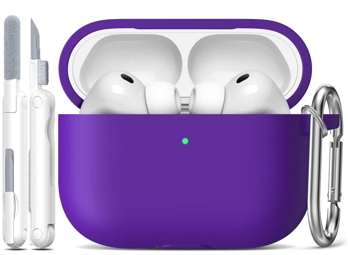 R-fun for AirPods 2nd/1st Case Silicone Cover, Banana Violet