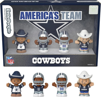 Cowboys Little People Collector 4 Pack Figure Set Featuring CeeDee Lamb and Super Fans