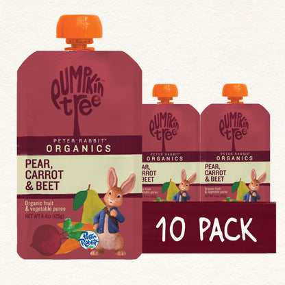 Pumpkin Tree Peter Rabbit Organics, Banana, Mango, and Kale, 4 Squeeze Pouch, Mango, Broccoli & Kale, 4.4 Ounce (Pack of 10)