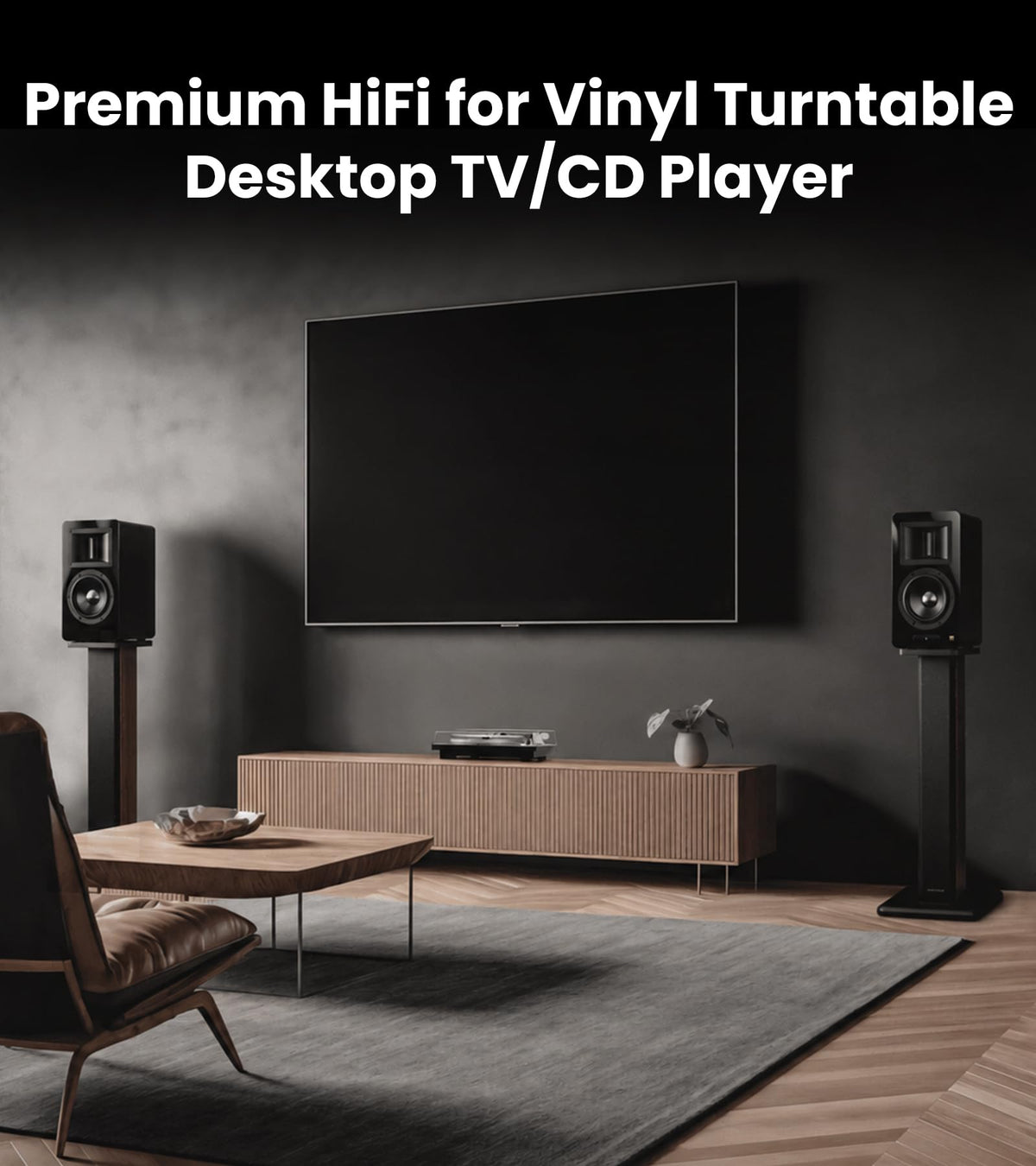 Edifier Airpulse A200T Powered Bookshelf Speakers, 130W RMS, Walnut