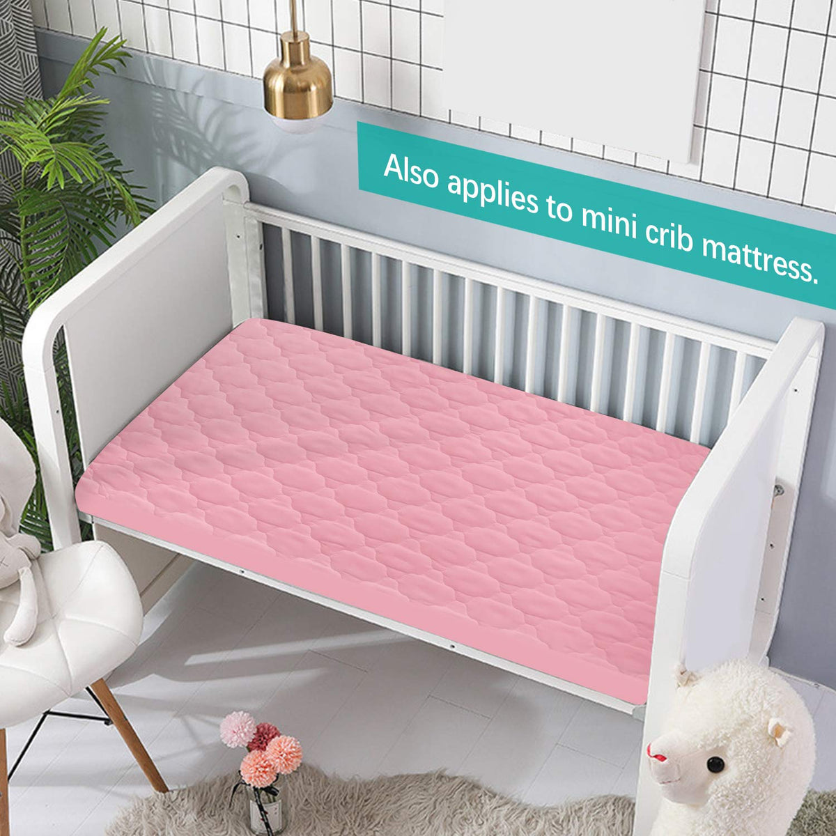 Crib Mattress Protector Sheets Fitted Waterproof Mattress Pad Cover 2 Pack