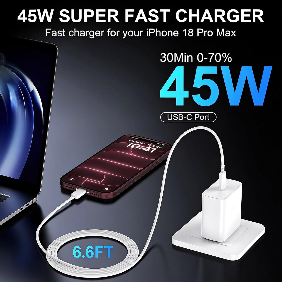 Phone 18 17 Pro Max Charger Fast Charging 45W USBC Phone Duo Fast Charger