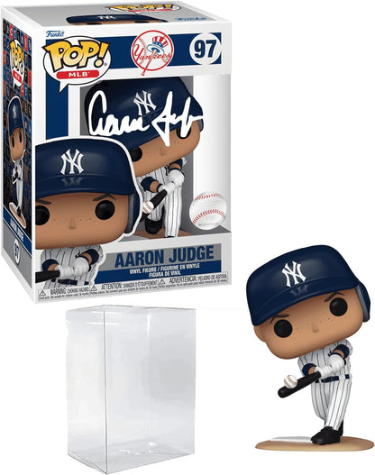 Aaron Judge #97 Facsimile Signed Reprint Laser Autographed Funko POP! Baseball MLB: New York Yankees Figurine with Protector Case