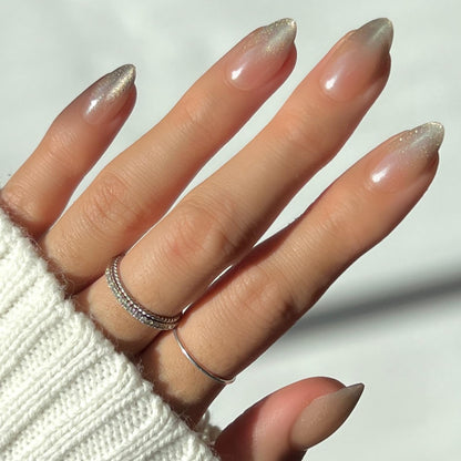 Glamnetic Press On Nails, Short Almond Glossy, Fake Nails 24pc Nail Kit