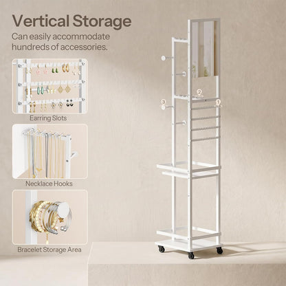 HOOBRO Jewelry Organizer Stand, 360° Swivel Jewelry Storage Organizer