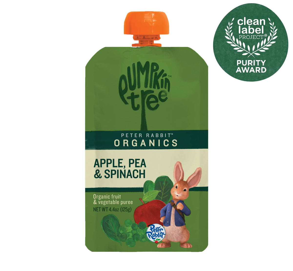 Pumpkin Tree Peter Rabbit Organics, Banana, Mango, and Kale, 4 Squeeze Pouch, Mango, Broccoli & Kale, 4.4 Ounce (Pack of 10)