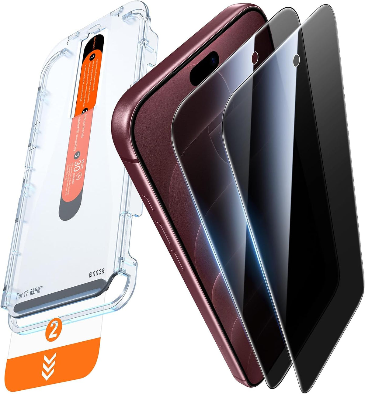 DIMONCOAT Top 9H++ 2 Pack for iPhone 17 Pro Privacy Screen Protector 6.3''