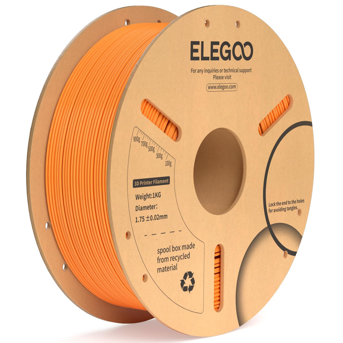 ELEGOO PLA Plus 3D Printer Filament 1.75mm White 2KG, Tougher & Stronger
