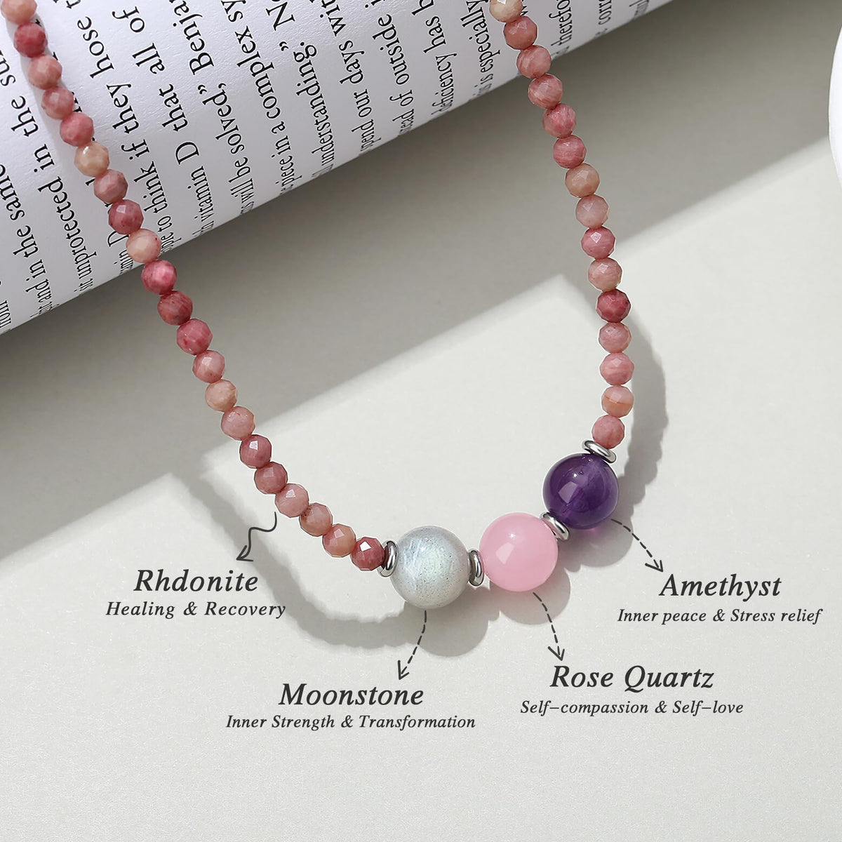 Healing Crystal Beaded Necklaces for Women Christmas Gift