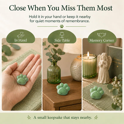 Dog Memorial Gifts for Loss of Dog, Rose Quartz Paw & Memorial Bracelet