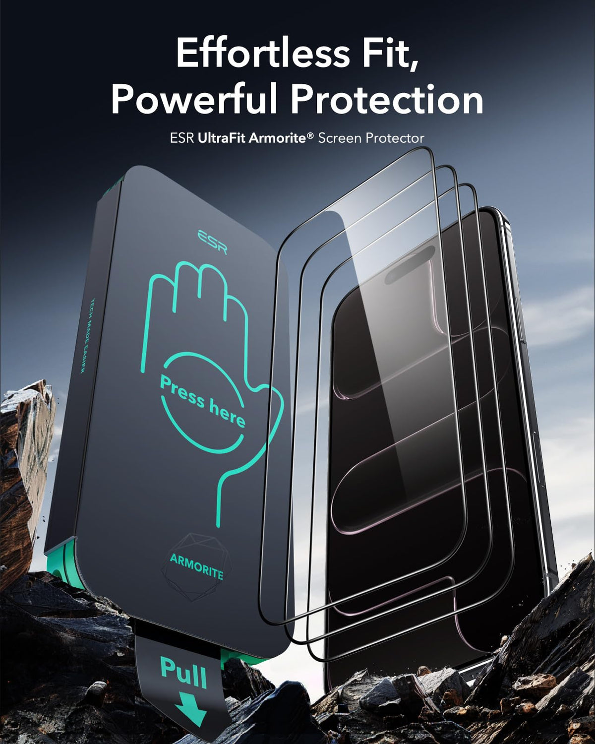 ESR 3 Pack for iPhone 17 Pro Max Screen Protector, Armorite