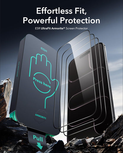 ESR 3 Pack for iPhone 17 Pro Max Screen Protector, Armorite