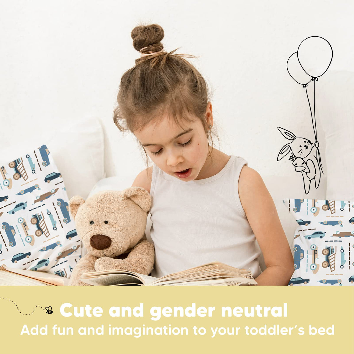 Toddler Pillow with Pillowcase 13x18 My Little Dreamy Pillow(Jolly Rainbow)