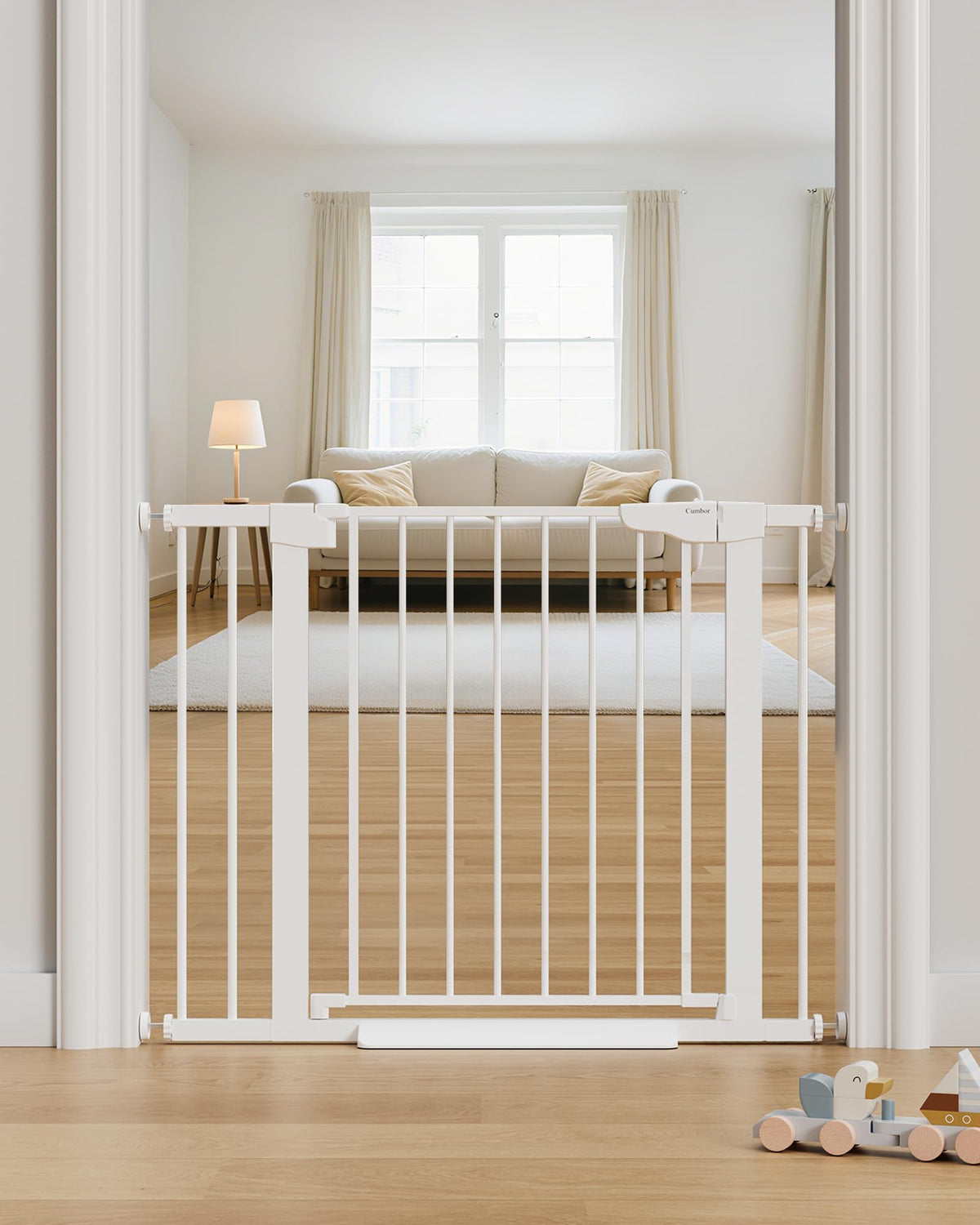 Cumbor 29.7-51.5 in Extra Wide Baby Gate for Stairs, Dog Gate Indoor Black