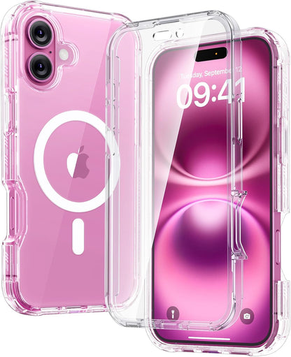 Diaclara Designed for iPhone 15 Plus Case 6.7 Inch, Full-Body Clear Bumper Cases w/Built-in Screen Protector, 360 Protective Rugged Case + Glass Camera Lens Protector,Mint Green