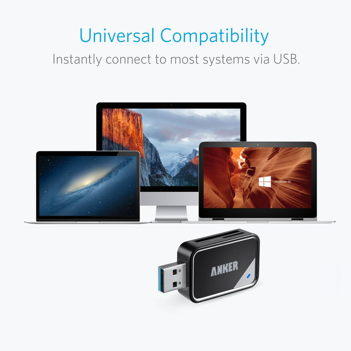 Anker SD Card Reader USB C, Dual Slots USB Type C to Micro SD Card Adapter