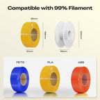 Creality Hyper PLA Filament RFID 1.75mm with Reusable Spool 1KG, High Speed Up to 600mm/s, White, 1-Pack