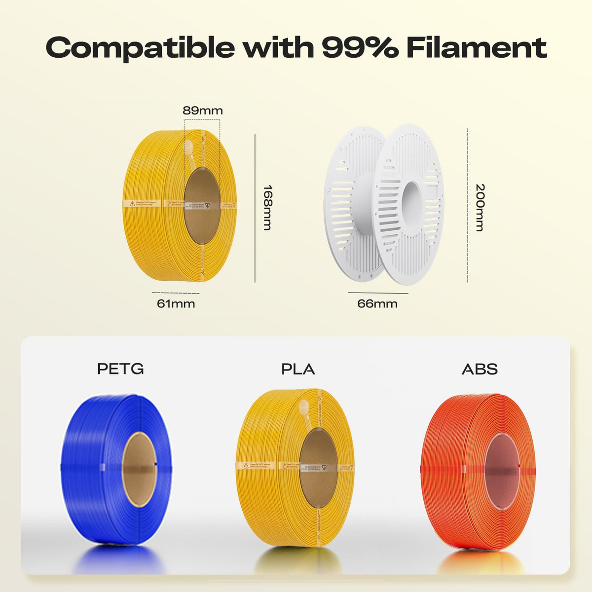 Creality Hyper PLA Filament RFID 1.75mm with Reusable Spool 1KG, High Speed Up to 600mm/s, White, 1-Pack