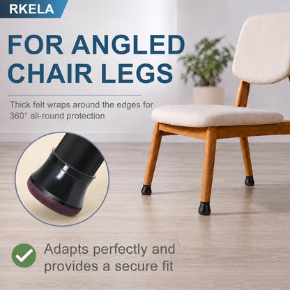 Square Chair Leg Floor Protectors, 16 Pcs, Large Clear