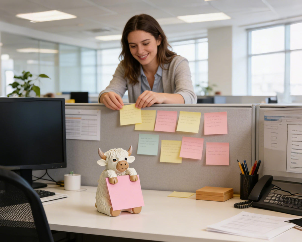 Dog Pop-Up Sticky Note Dispenser for 3x3 in Notes, Black & White