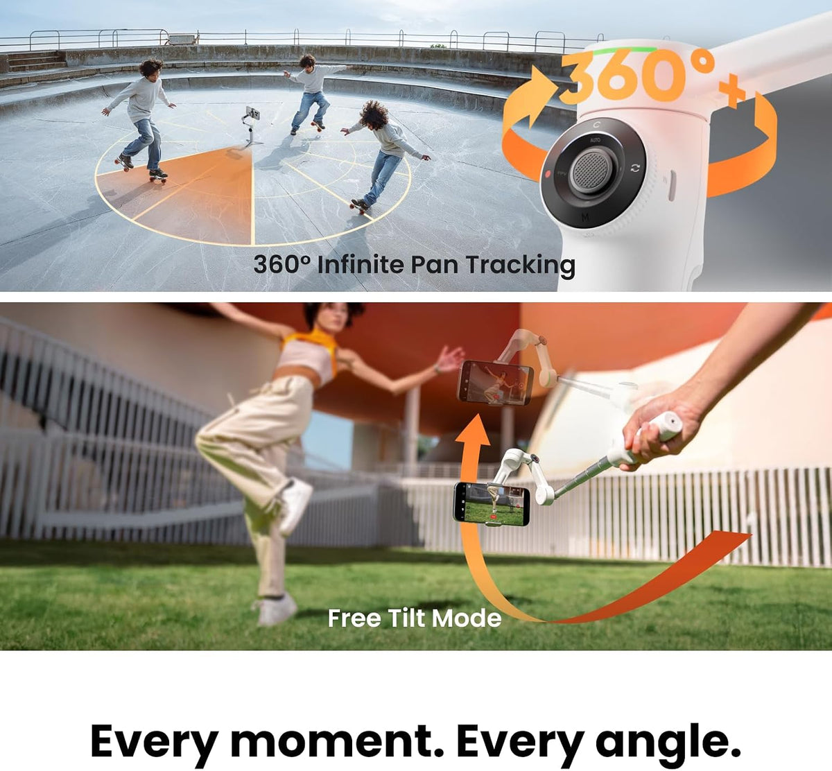 Insta360 Flow 2 Pro Phone Gimbal Stabilizer for iPhone & Android, AI Phone Gimbal, Phone Stabilizer for Travel & Vlogs, Phone Stabilizer for Videos, YouTube, TikTok - Ultimate Creator Bundle Grey