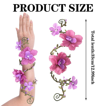 FRESHME Renaissance Fairy Floral Arm Wrap - 1 PC Elf Bracelet Forest Mother Nature Costume Renfaire Cosplay Fairy Accessories