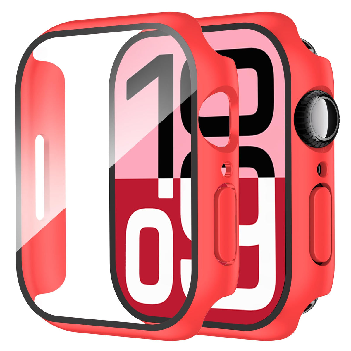 Smiling 2 Pack Case Compatible with Apple Watch Series 9 (2023)/Series 8 /Series 7 45mm with Tempered Glass Screen Protector, Hard PC Case Overall Protective Cover- Starlight