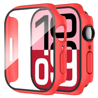Smiling 2 Pack Case Compatible with Apple Watch Series 9 (2023)/Series 8 /Series 7 45mm with Tempered Glass Screen Protector, Hard PC Case Overall Protective Cover- Starlight