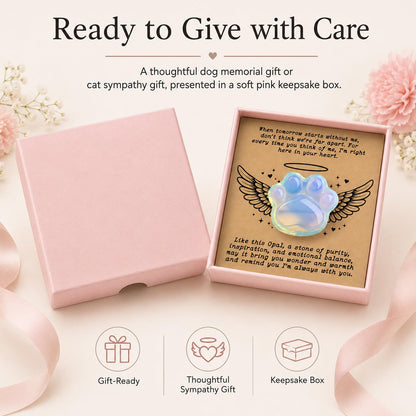 Dog Memorial Gifts for Loss of Dog, Rose Quartz Paw & Memorial Bracelet