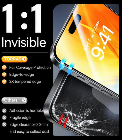 TORRAS Military-Grade Unbreakable for iPhone 18 Pro Screen Protector 2-Pack