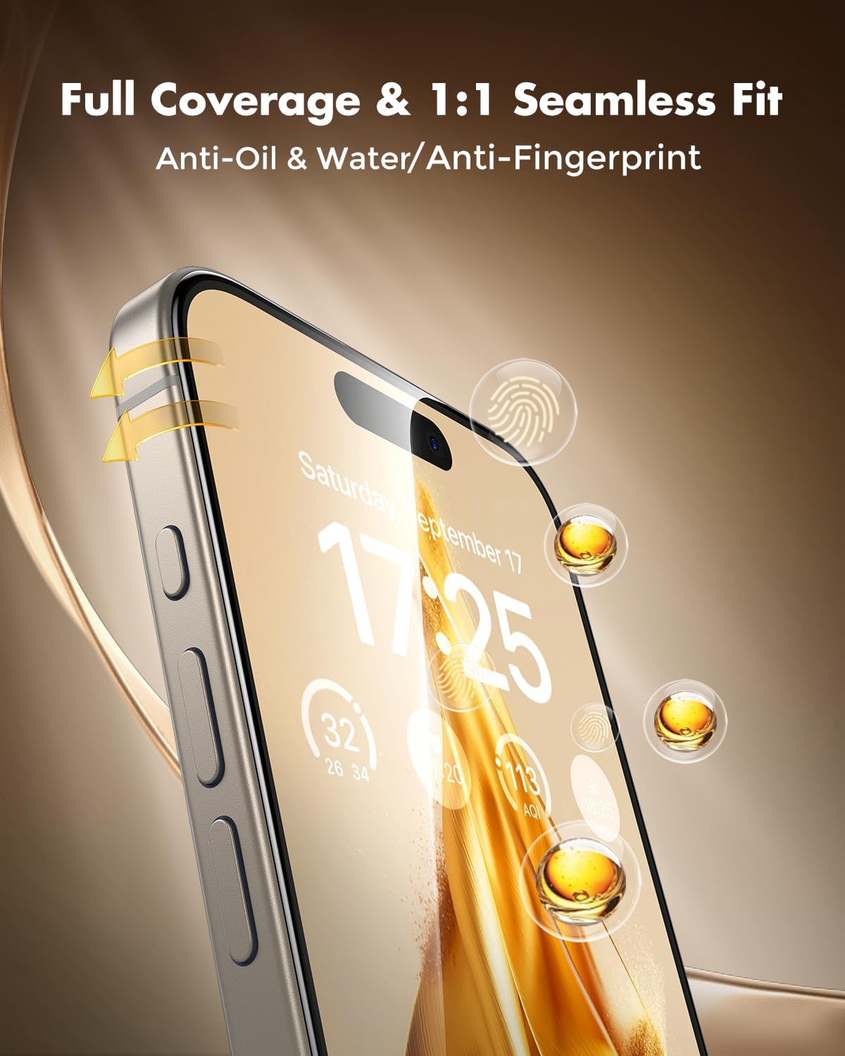 UNBREAKcable Privacy Screen Protector for iPhone 15, Full Coverage
