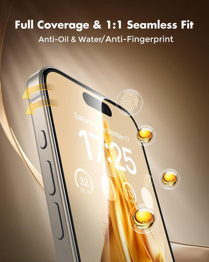 UNBREAKcable Privacy Screen Protector for iPhone 15, Full Coverage