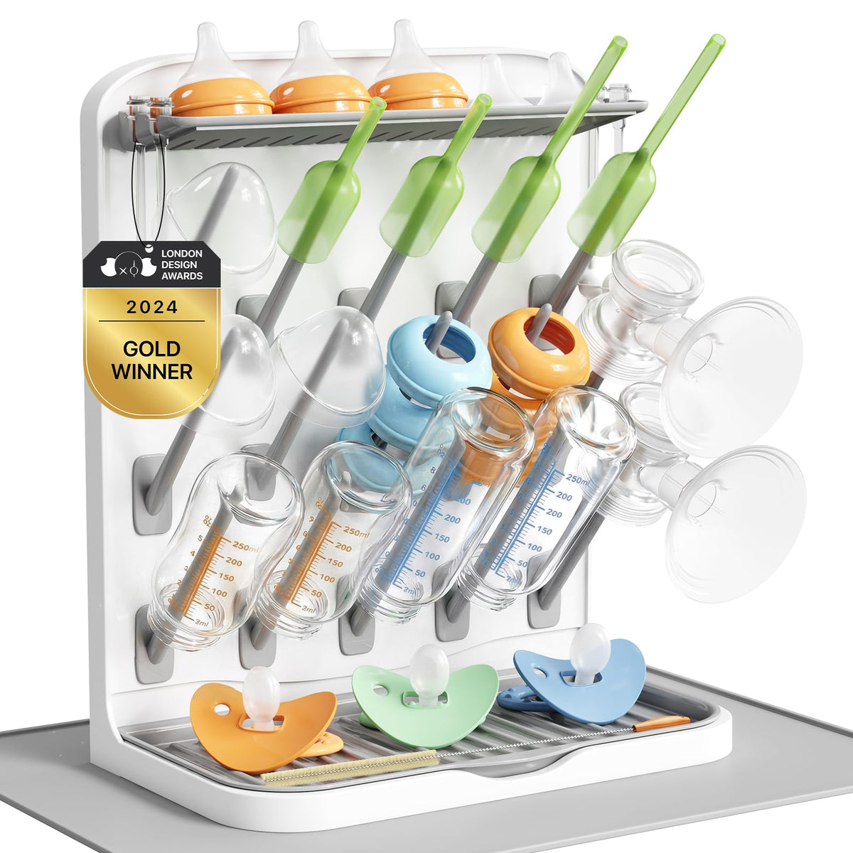 Lifewit 10-Hooks Baby Bottle Drying Rack for Countertop, BPA Free