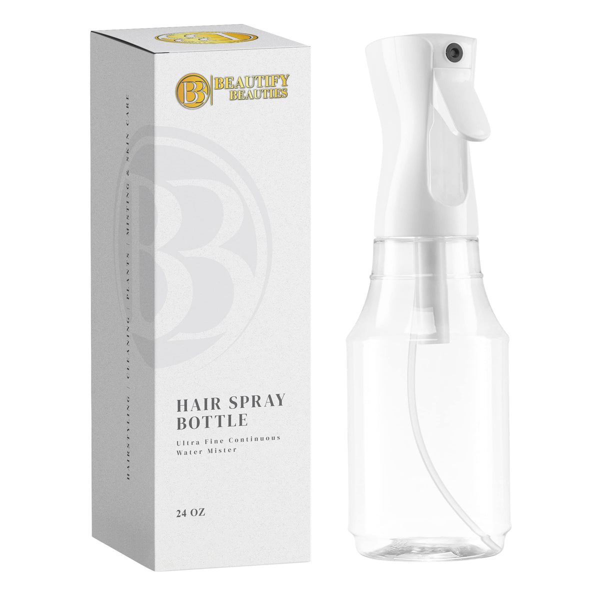 BeautifyBeauties Continuous Spray Bottle for Hair, 10.1 oz Mister Spray