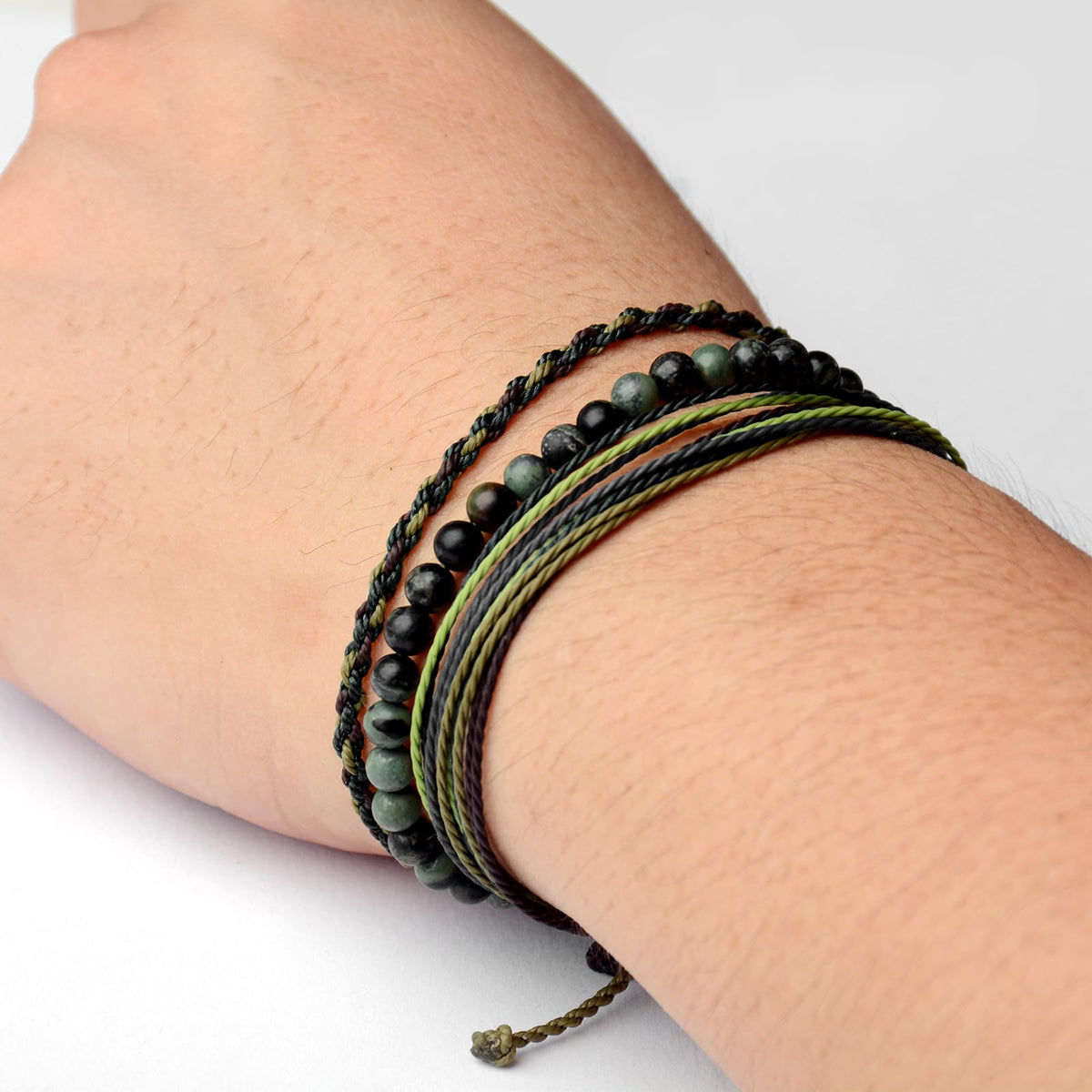 Mezcla Vida Handmade Natural Stone Beaded Healing Bracelet Gift for Men Adjustable Rope String Bracelet