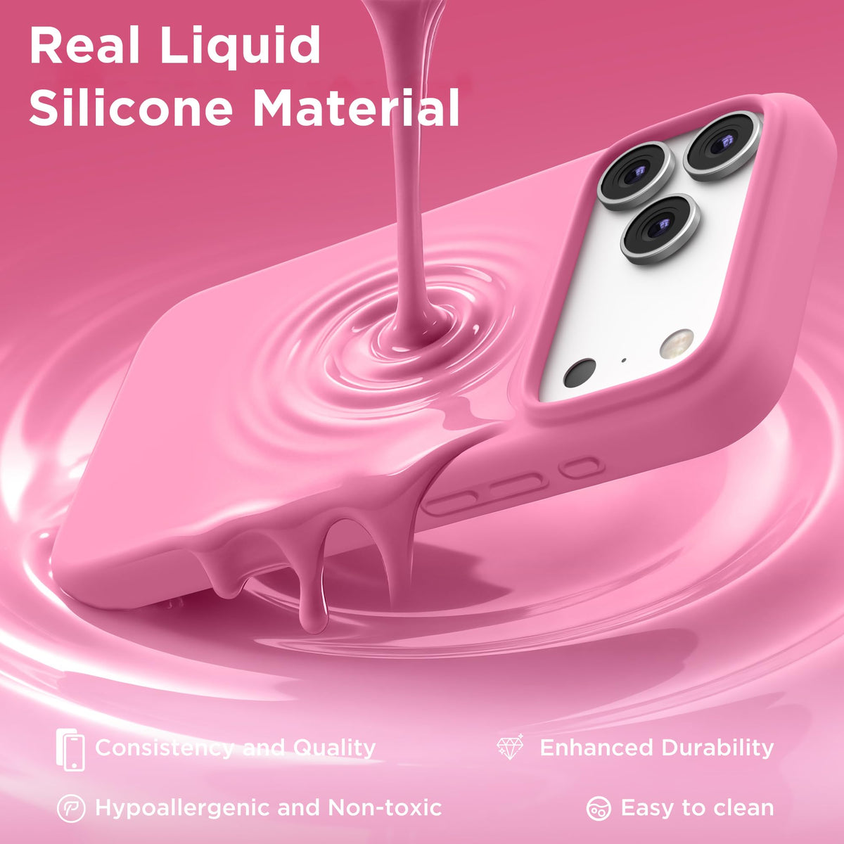 Magnetic for iPhone 18 Pro /17 Pro Case Silicone, Wine Red