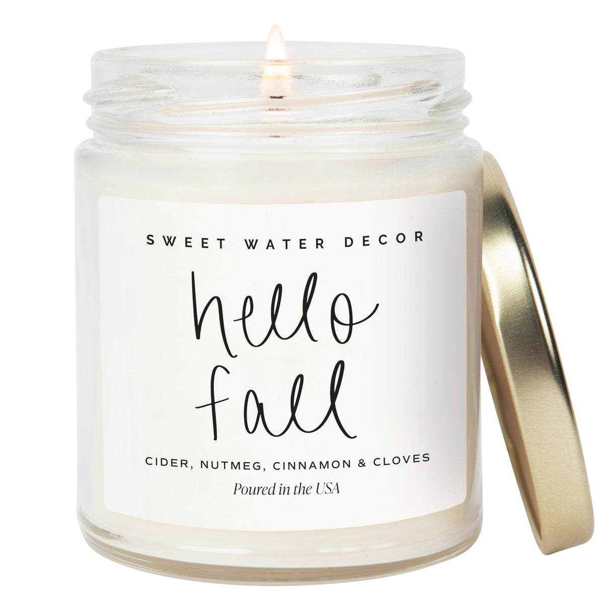 Sweet Water Decor Cinnamon Roll Candle, 9oz Clear Jar, Fall Scent
