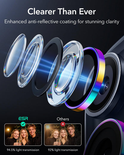 ESR for iPhone 17 Pro Max/17 Pro Camera Lens Protector, 1 Pack, Black