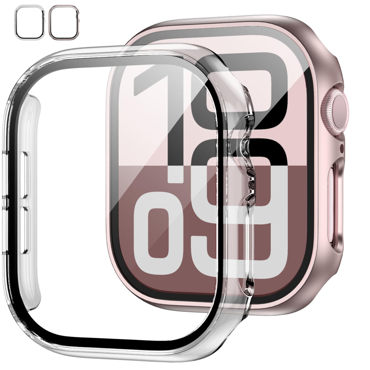 JZK Screen Protector Case for Apple Watch Series 11/10 42mm,Carbon Fibre