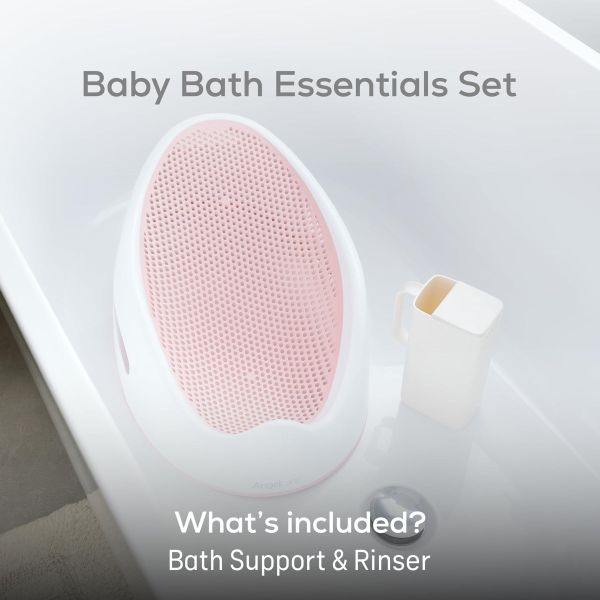 Angelcare Baby Bath Support, Pink, Birth to 6 Months, Made in Canada