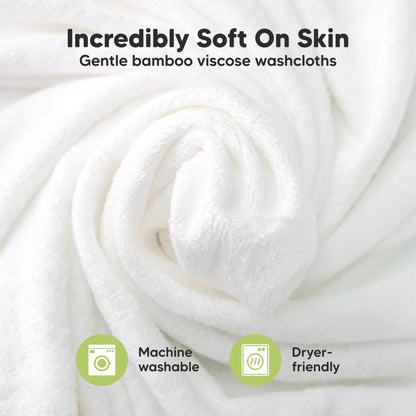 6-Pack Baby Washcloths, Soft Absorbent Washcloths for Face, Body (White)